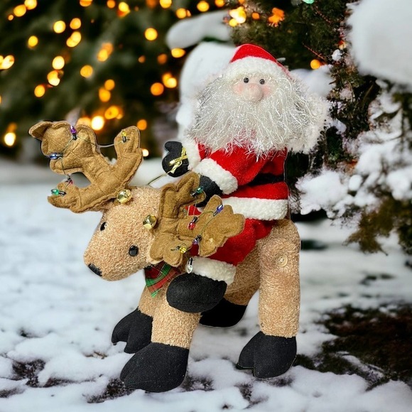 VTG Electronic Singing Dancing Jingle Bell Santa Reindeer WORKING - Picture 1 of 15
